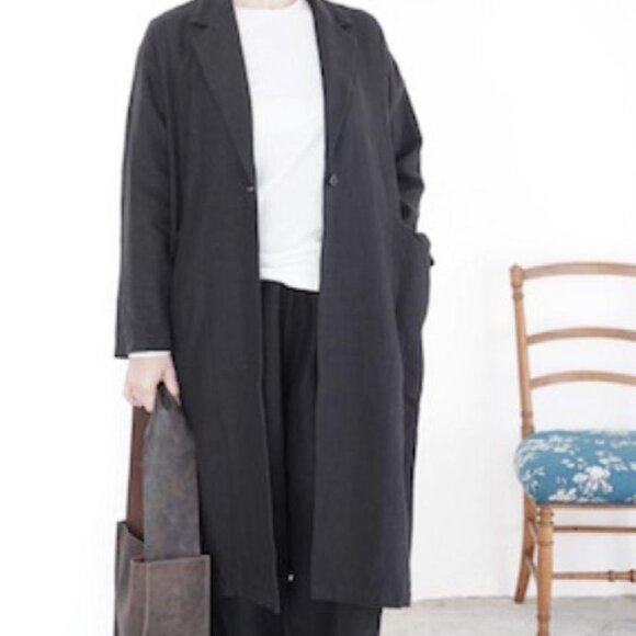 Evam Eva Linen Wide Coat - Picture 3 of 8
